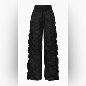 Gathered Drawstring Wide Leg Cargo Pants